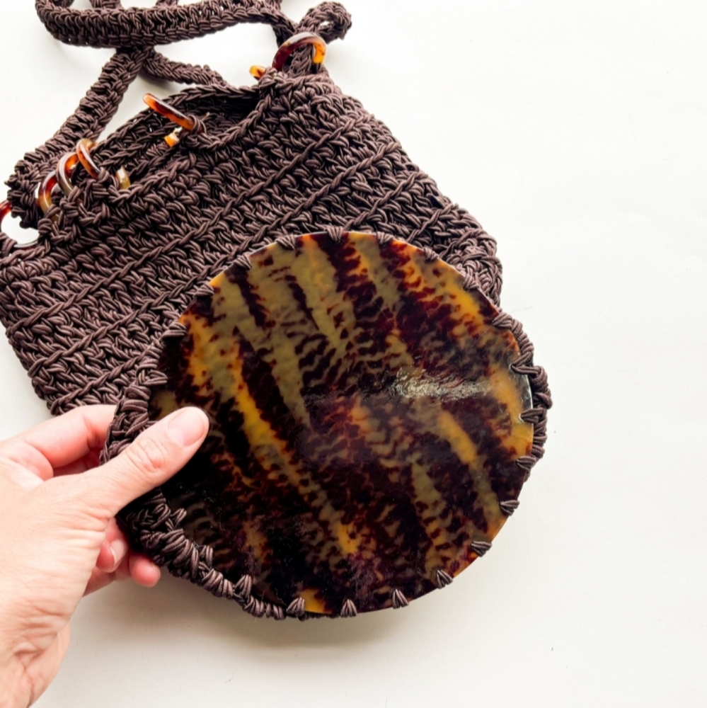 🌼 Vintage '90s Carrie Forbes brown crochet bag